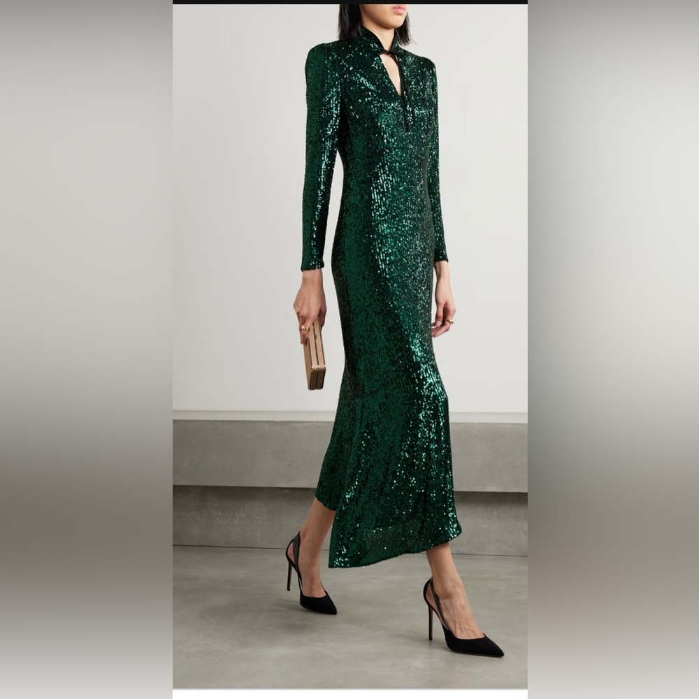 EUC - Cefinn Jacquetta sequin full length evening gown. Size 6 US, 10 UK. Lined